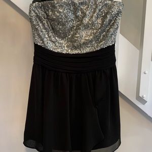 Strapless sequin dress